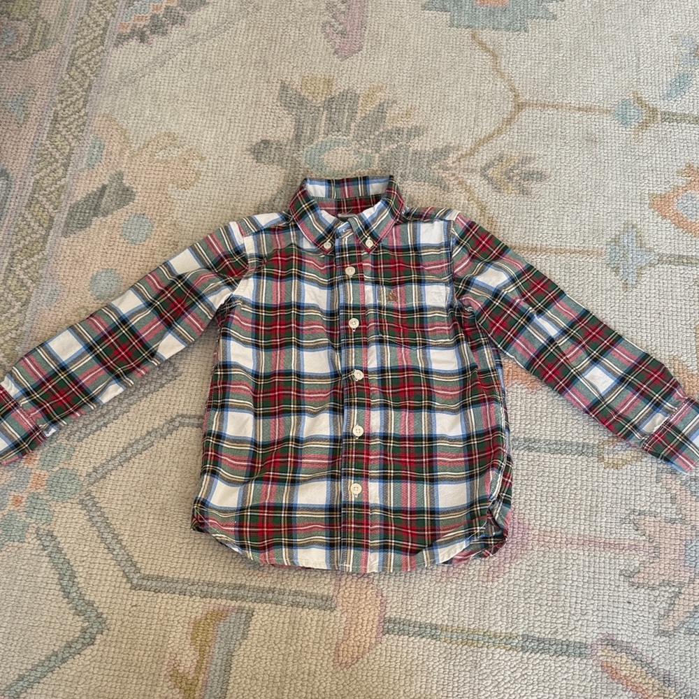 GAP Kids Plaid Button Down Shirt - Red, Blue, Green size 5